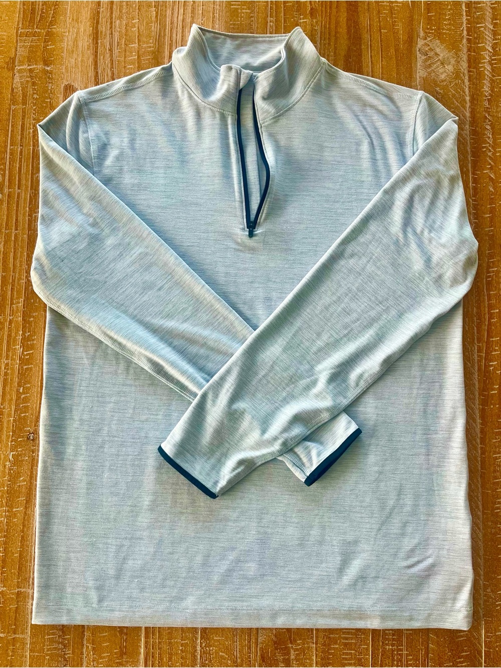 GAP Light Blue Quarter-Zip Pullover with Navy Trim